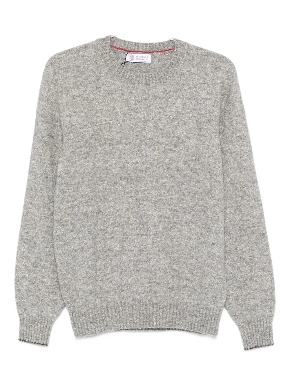 Brunello Cucinelli Crew-neck Long-sleeve Sweater In Gray