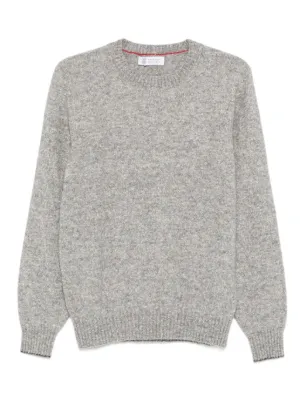BRUNELLO CUCINELLI グレー Vネック セーター Brunello Cucinelli Vネック カシミアセーター | ニュートラル