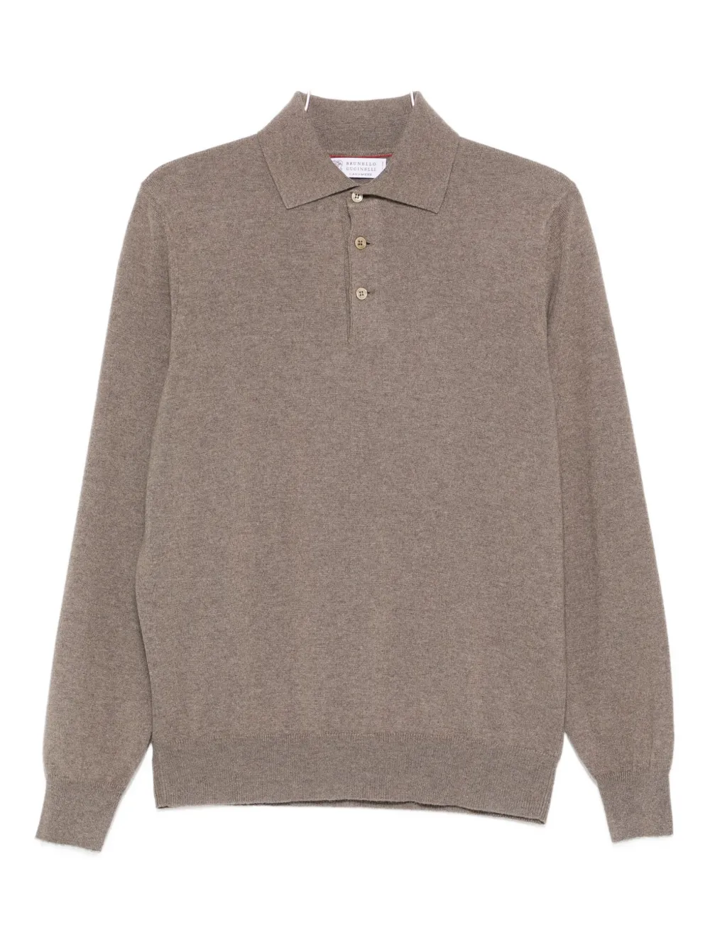 Brunello Cucinelli polo-neck cashmere sweater - Marrone
