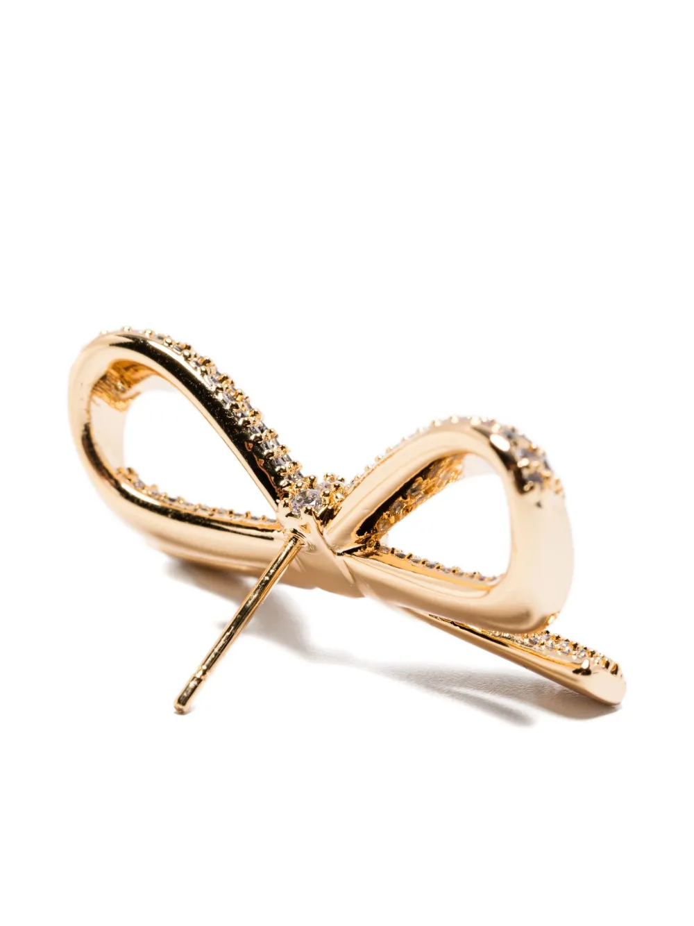 Self-portrait Bow Crystal Earrings In Gold