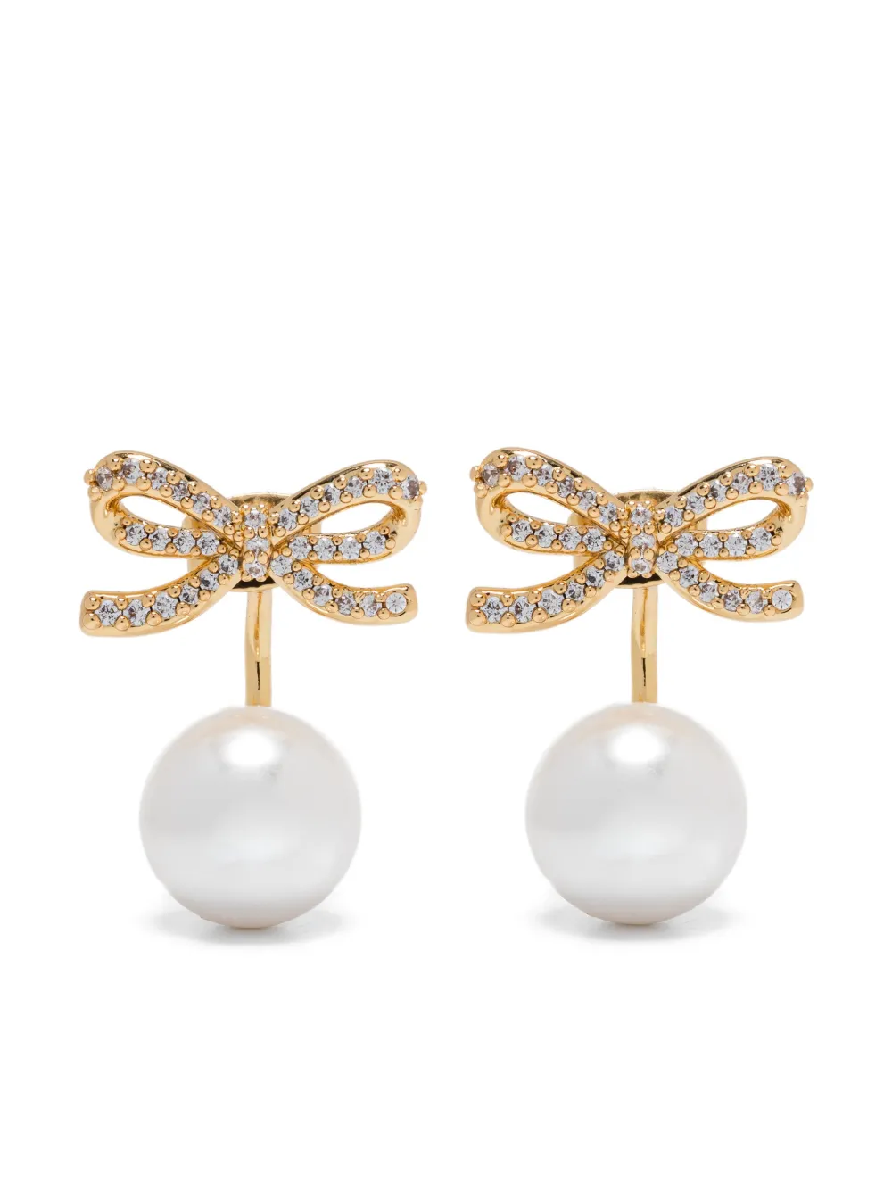 Self-Portrait pearl bow earrings | Gold | Image 1