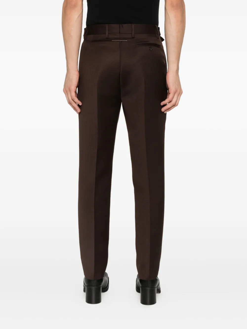 MM6 Maison Margiela belted cotton trousers Bruin