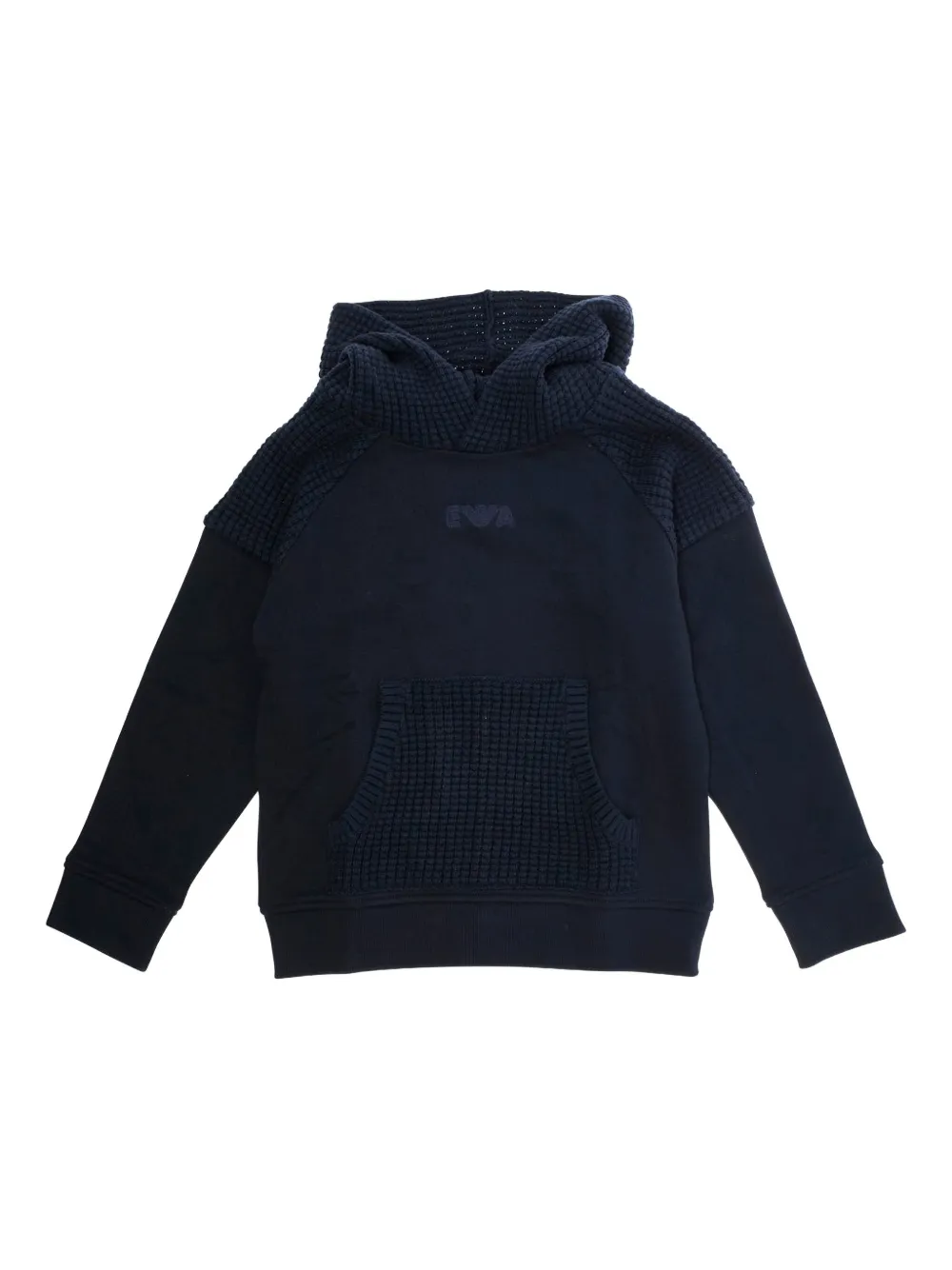 Emporio Ar i Kids textured hoodie Blauw