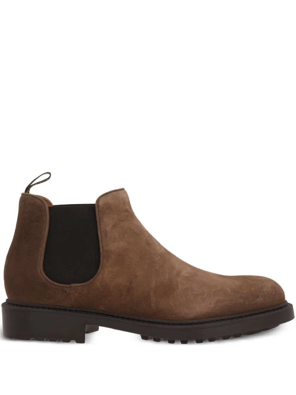 Doucal's elastic-panel suede boots Brown
