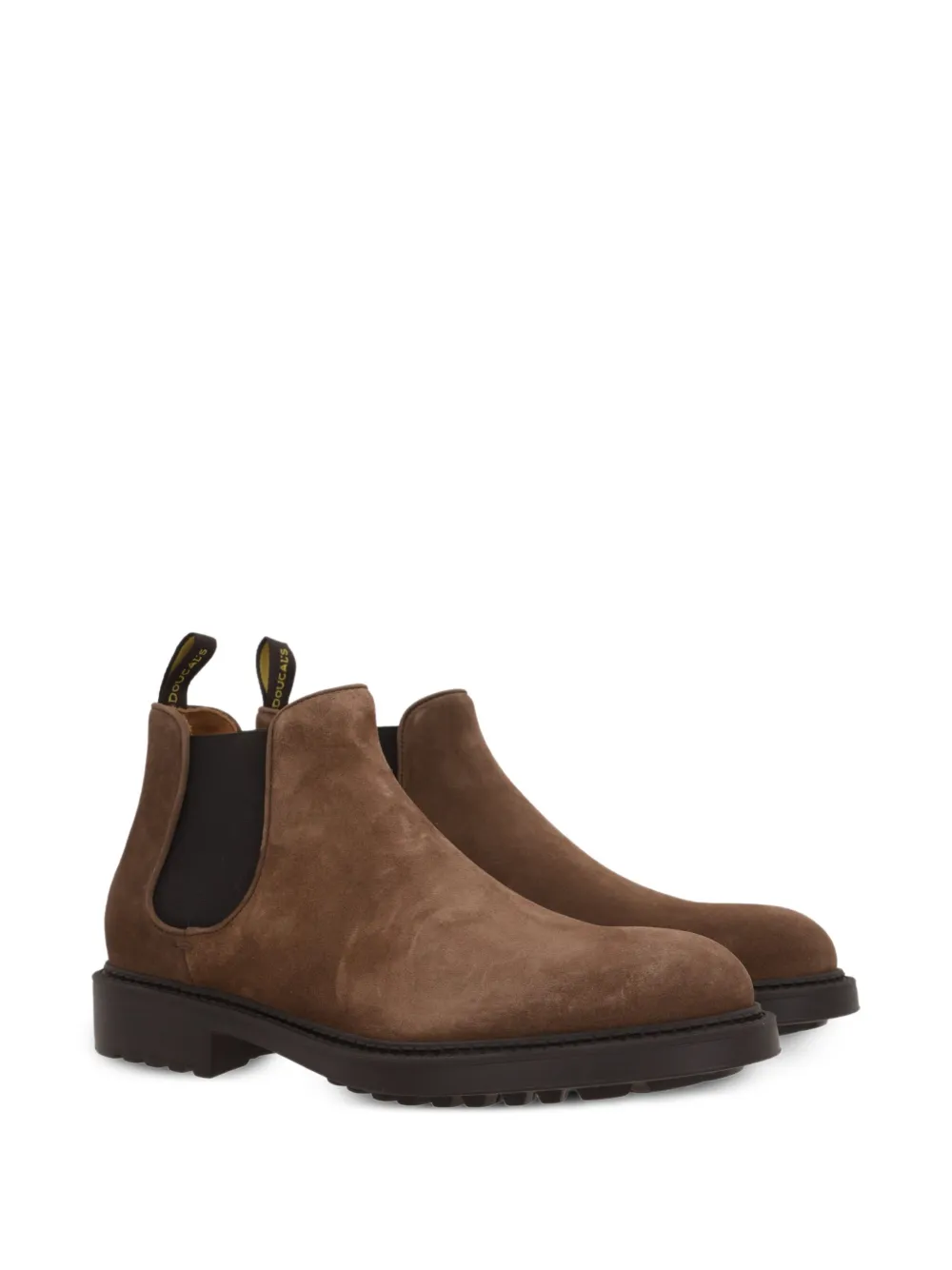 Doucal's elastic-panel suede boots Brown