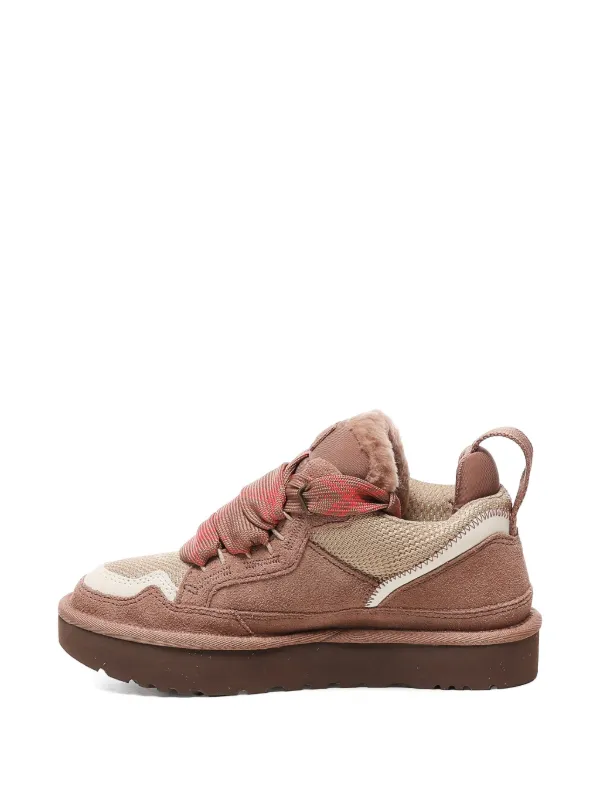 UGG リボンレース レザースニーカー | ピンク | FARFETCH JP