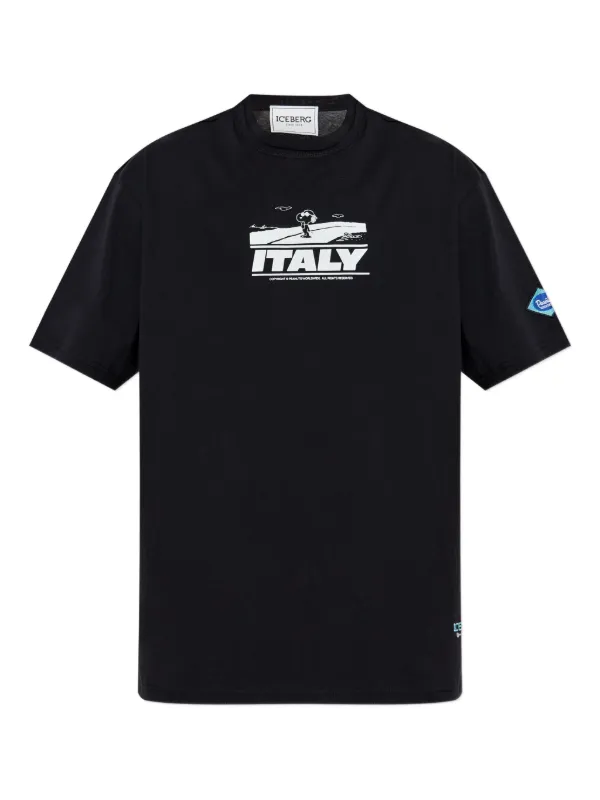 Iceberg x Peanuts Italy Graphic T-shirt | Black | FARFETCH EE