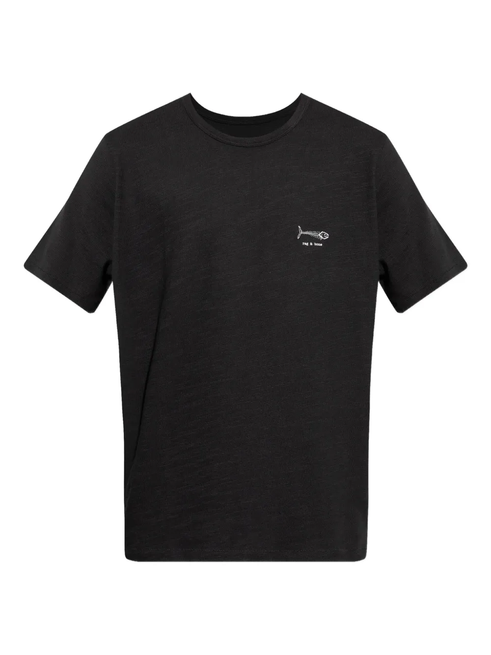 Rag & bone Katoenen T-shirt met geborduurde vis Zwart