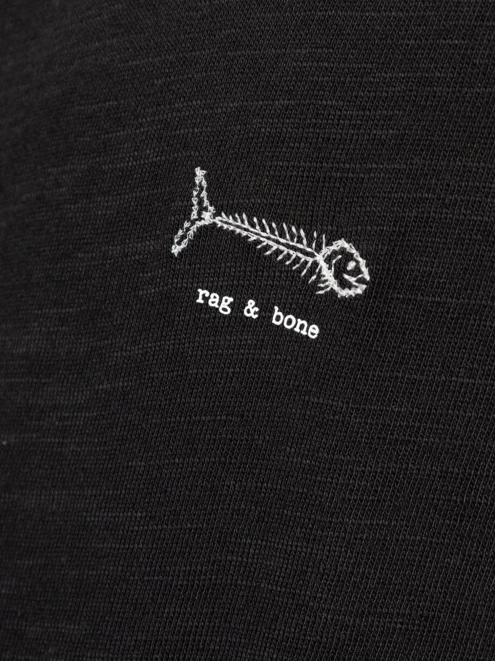 rag & bone Katoenen T-shirt met geborduurde vis Zwart