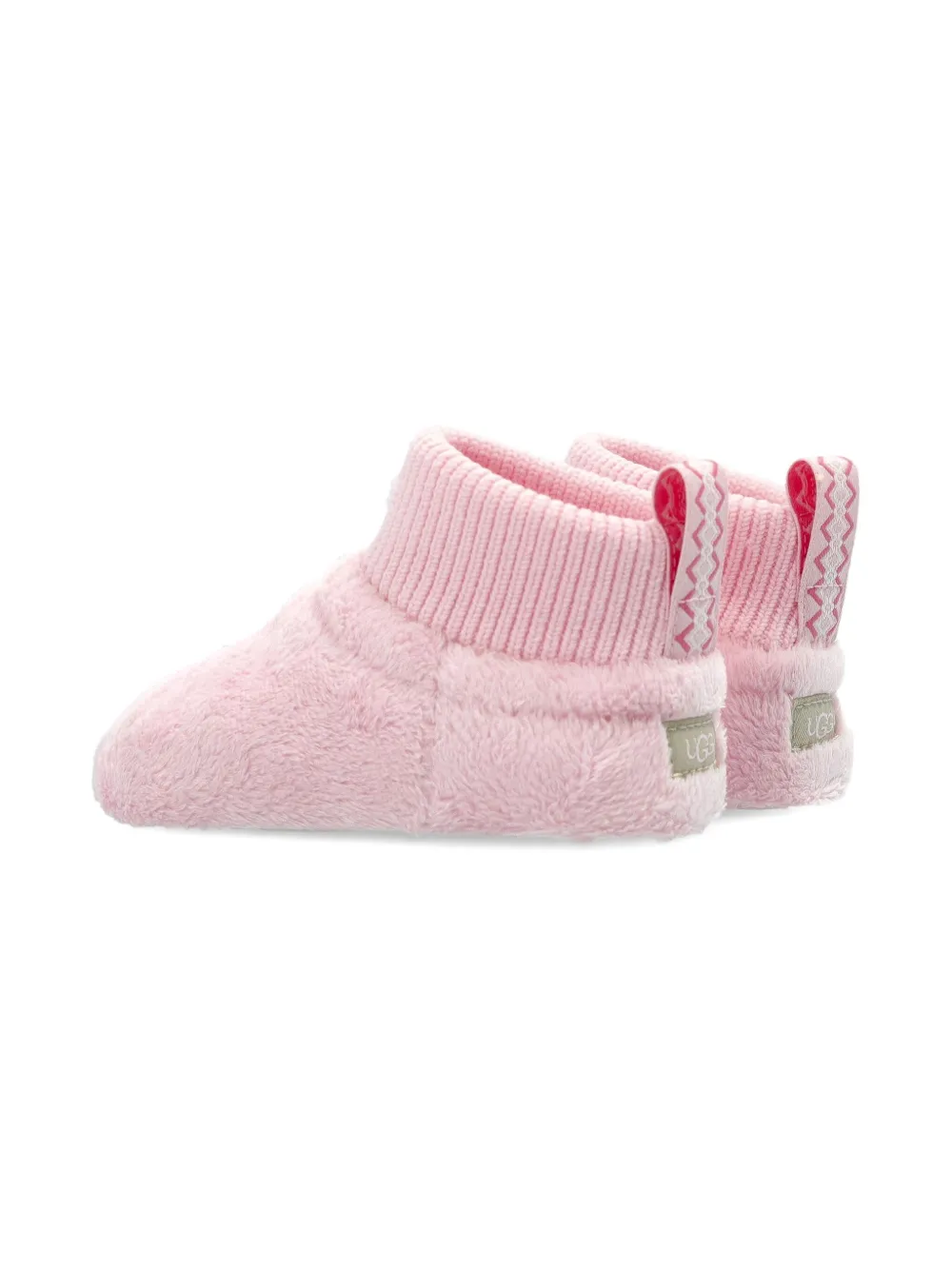 Ugg Ribbed-cuff Plush Pre-walkers In Pink