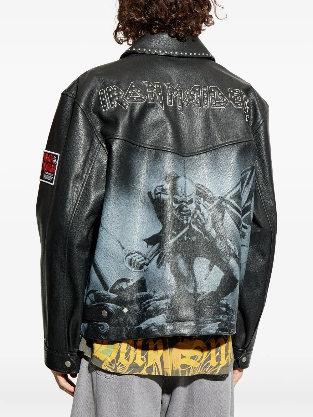 Represent X Iron Maiden Trooper studded leather jacket Zwart