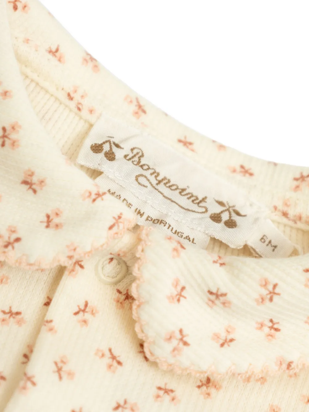 Bonpoint Romper met bloemenprint en kraag Beige