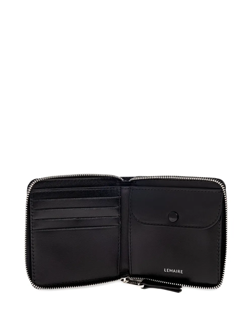 Lemaire Zip-around Leather Wallet In Black