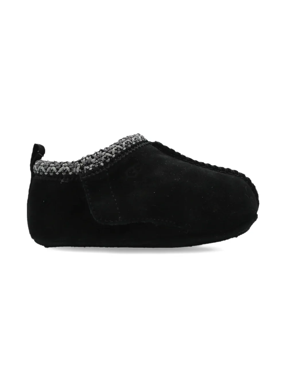 Ugg Babies' Knitted-trim Suede Boots In Black