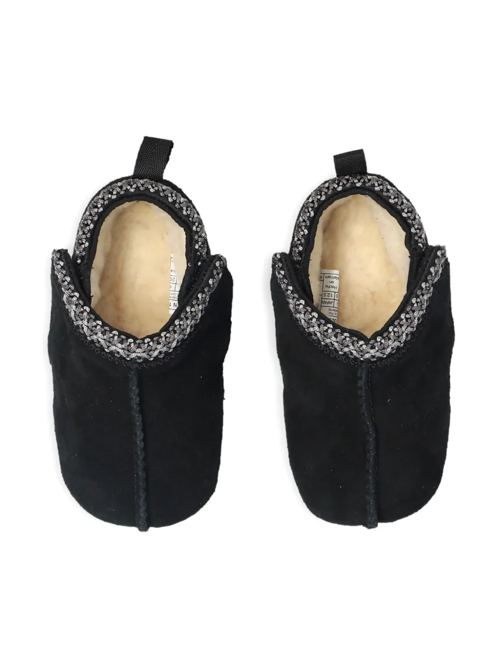 UGG Kids knitted-trim suede boots Black