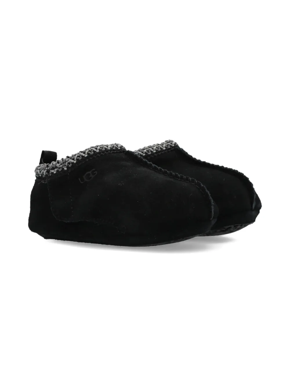 UGG Kids knitted-trim suede boots Black