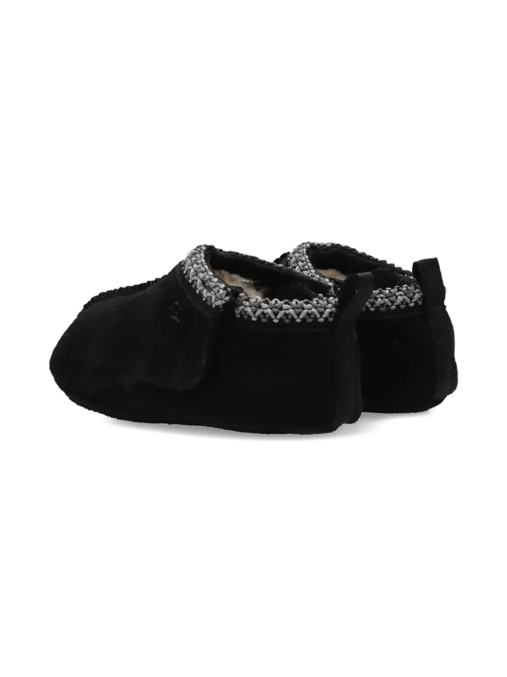 UGG Kids knitted-trim suede boots Black