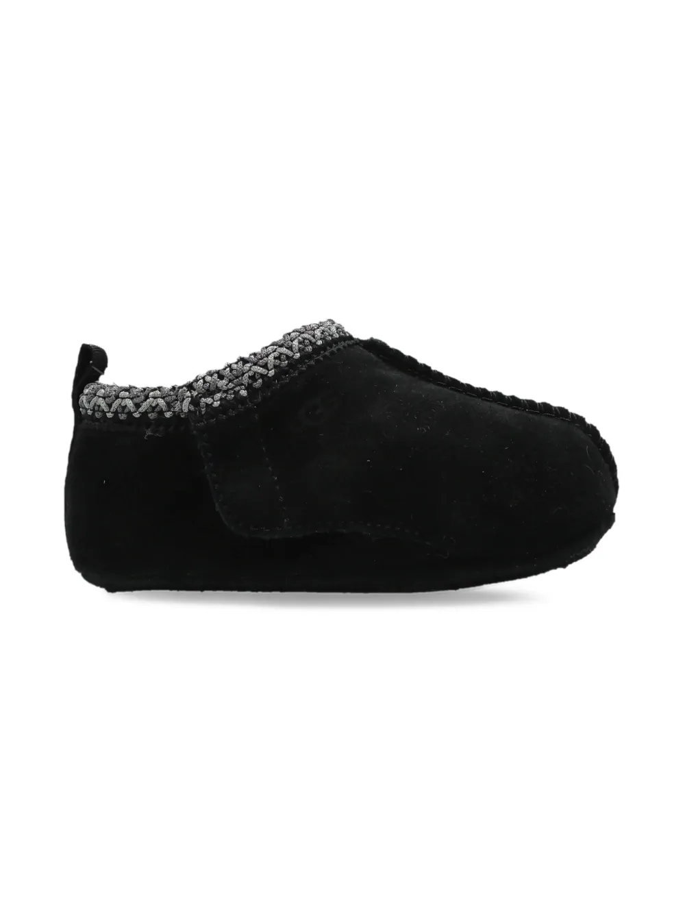 UGG Kids knitted-trim suede boots Black