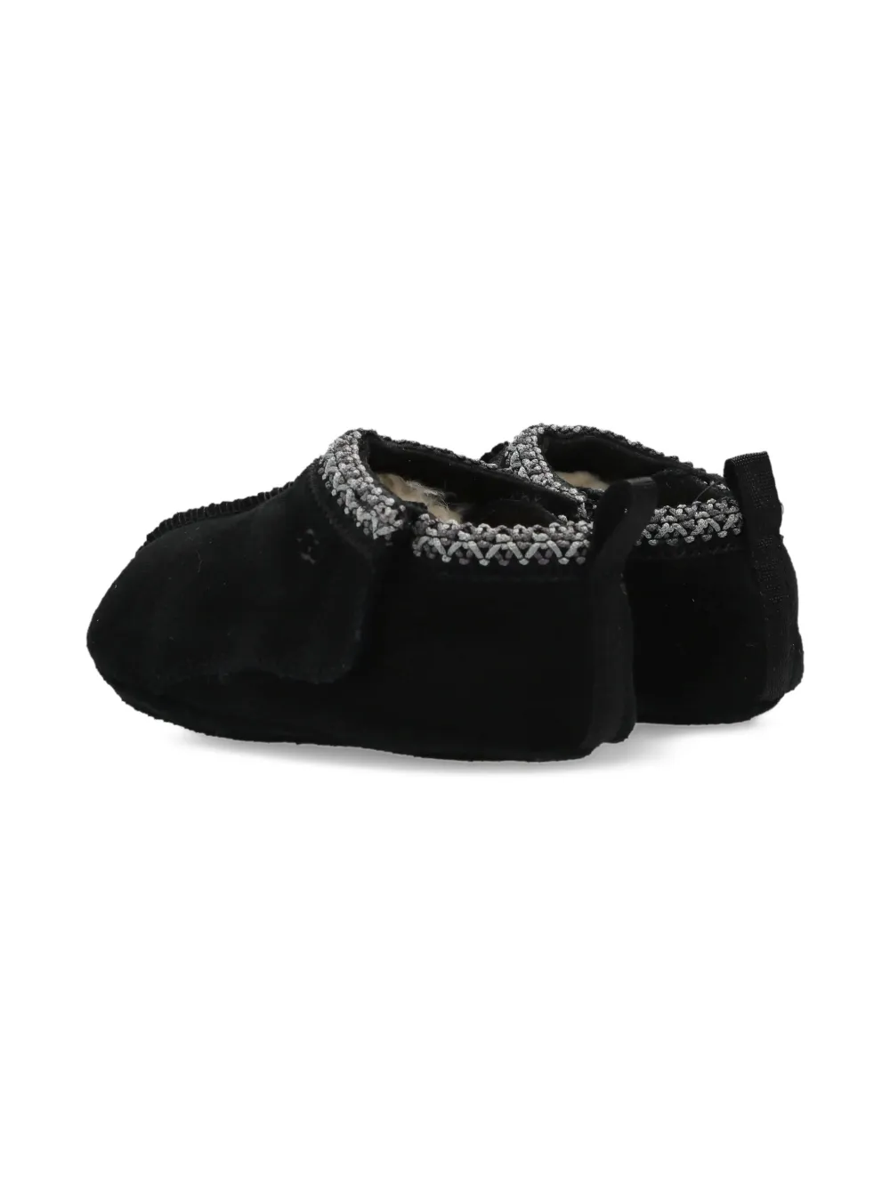 UGG Kids knitted-trim suede boots Black