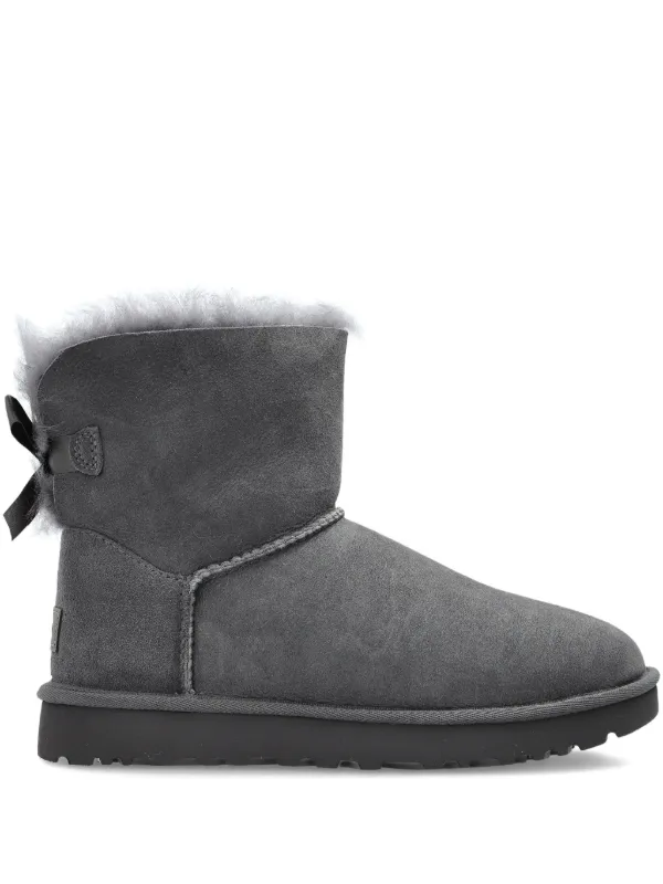 UGG Bailey Bow II Sheepskin Boots Grey FARFETCH IN