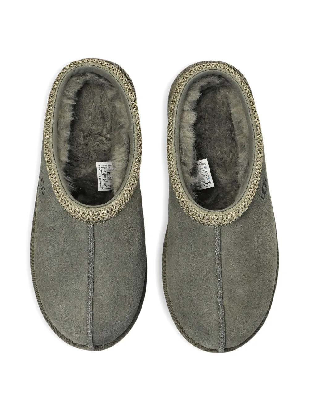 UGG Kids Tasman braided-trim slippers Grey