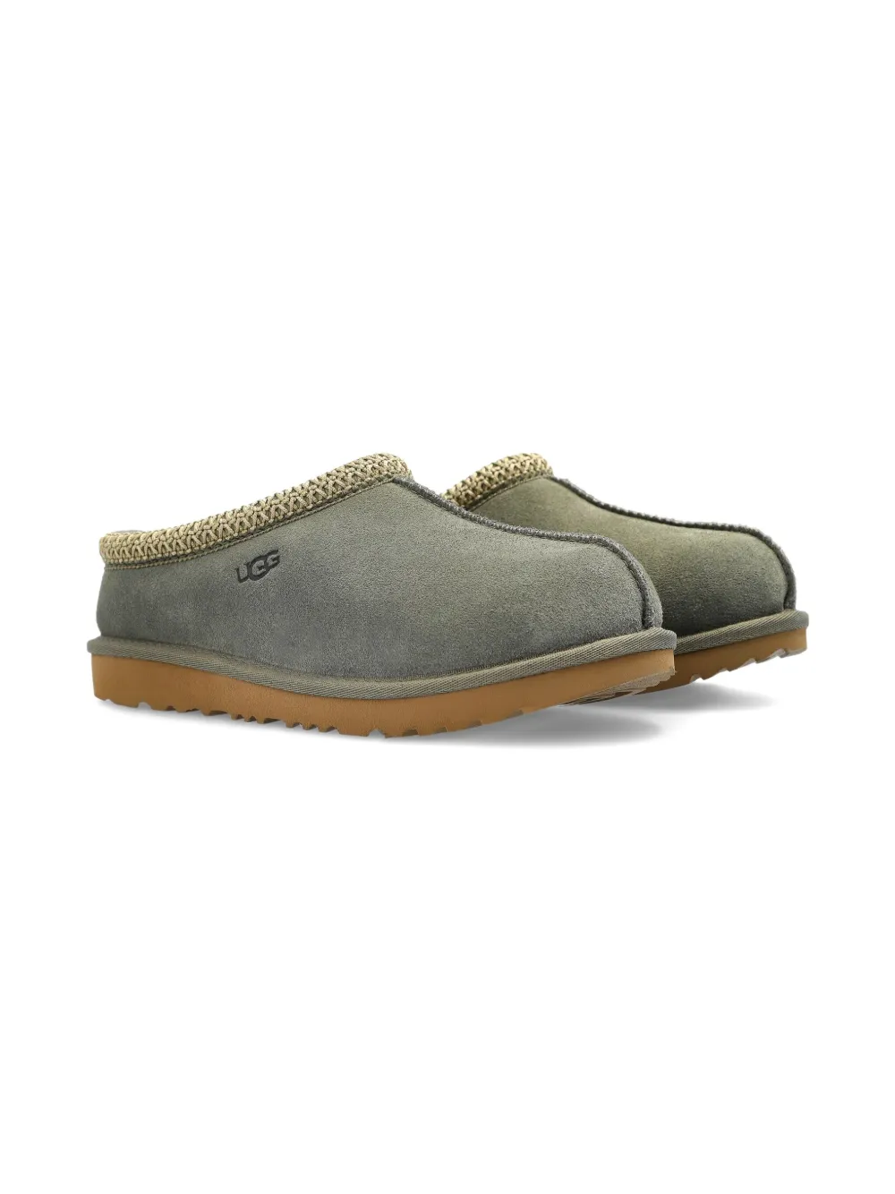 UGG Kids Tasman braided-trim slippers Grey