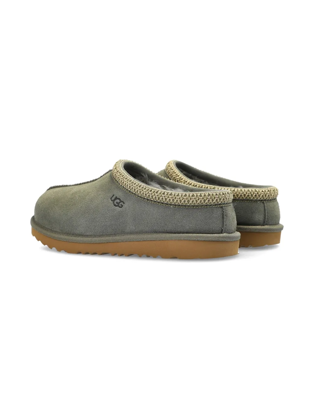 UGG Kids Tasman braided-trim slippers Grey
