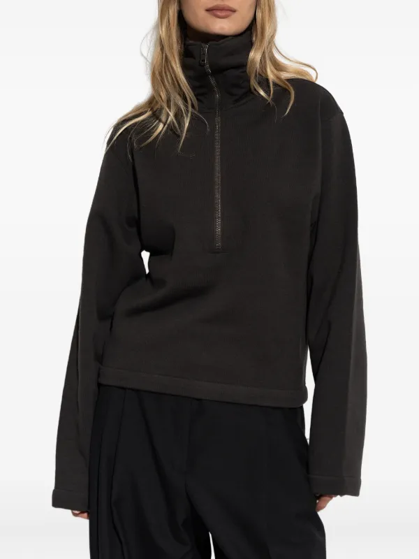 LEMAIRE high-neck zip-up Sweatshirt | Black | FARFETCH