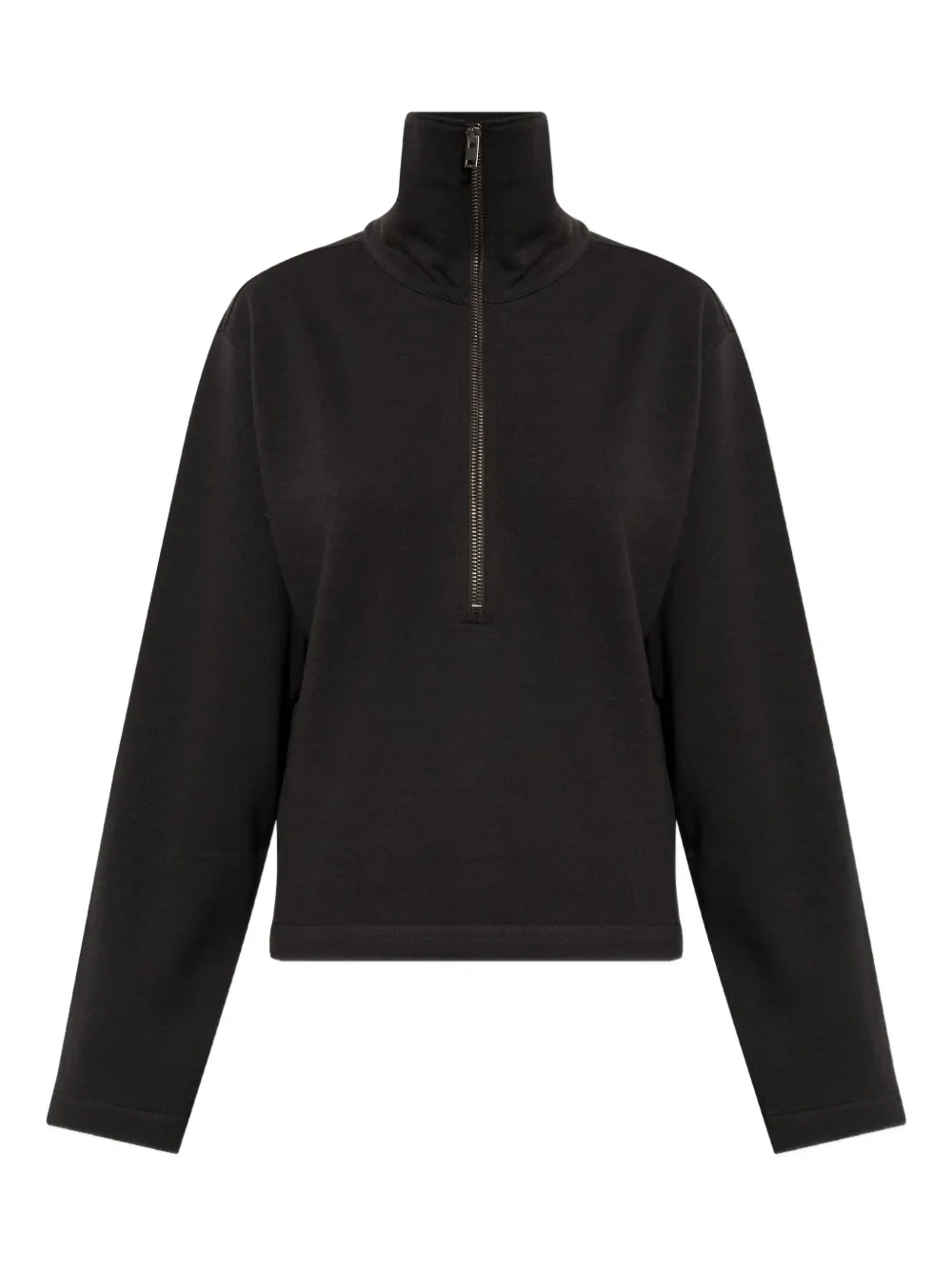 LEMAIRE high-neck zip-up sweatshirt Zwart