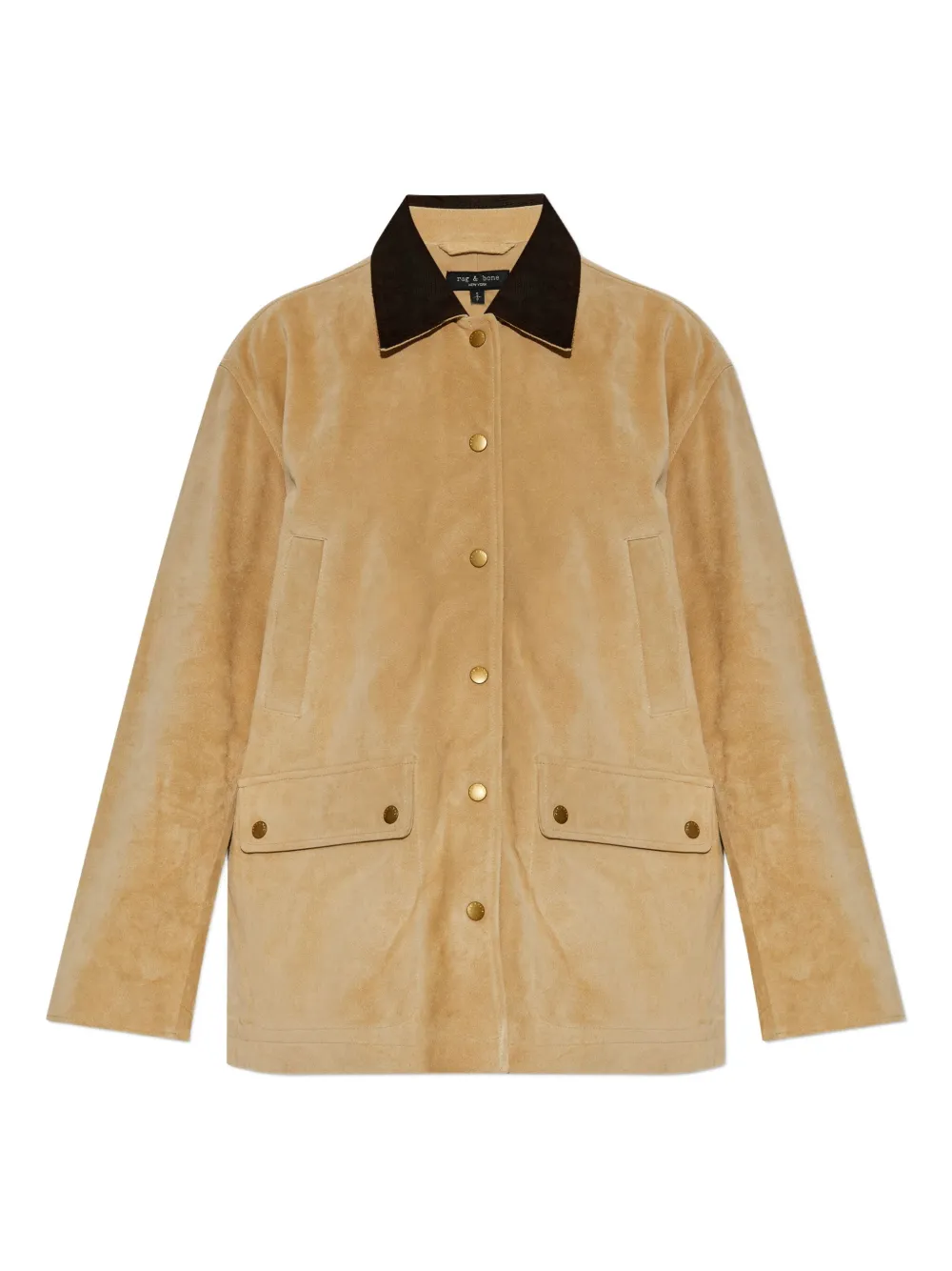 Rag & bone Suède jack met drukknopen Beige