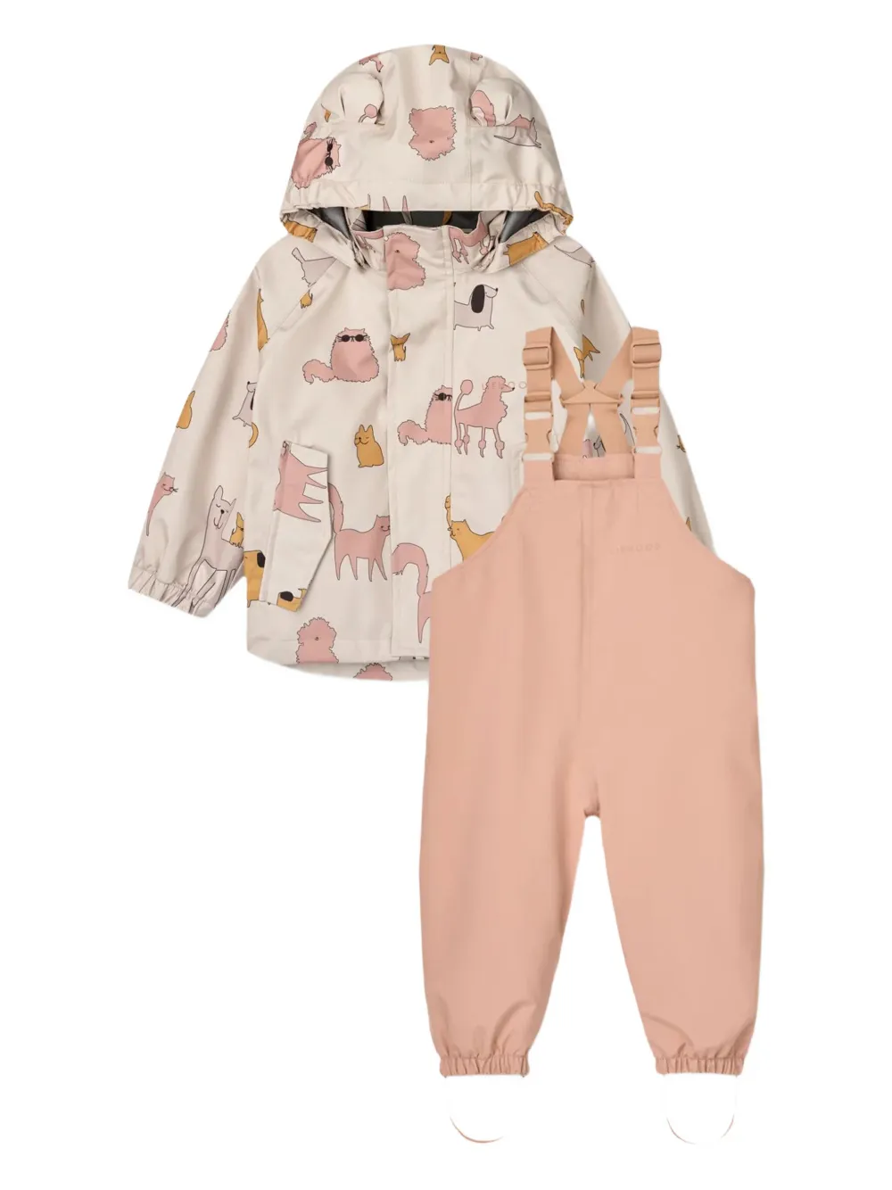 Liewood u Rainwear Set tuinbroek met capuchon Roze