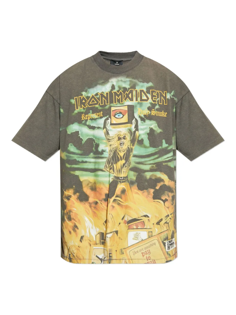Represent x Iron Maiden Steed T-shirt met grafische print Groen