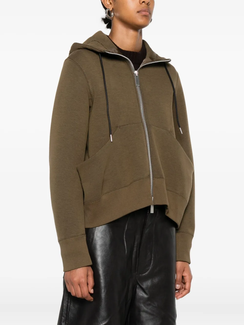 Sacai zip-up hoodie - Groen