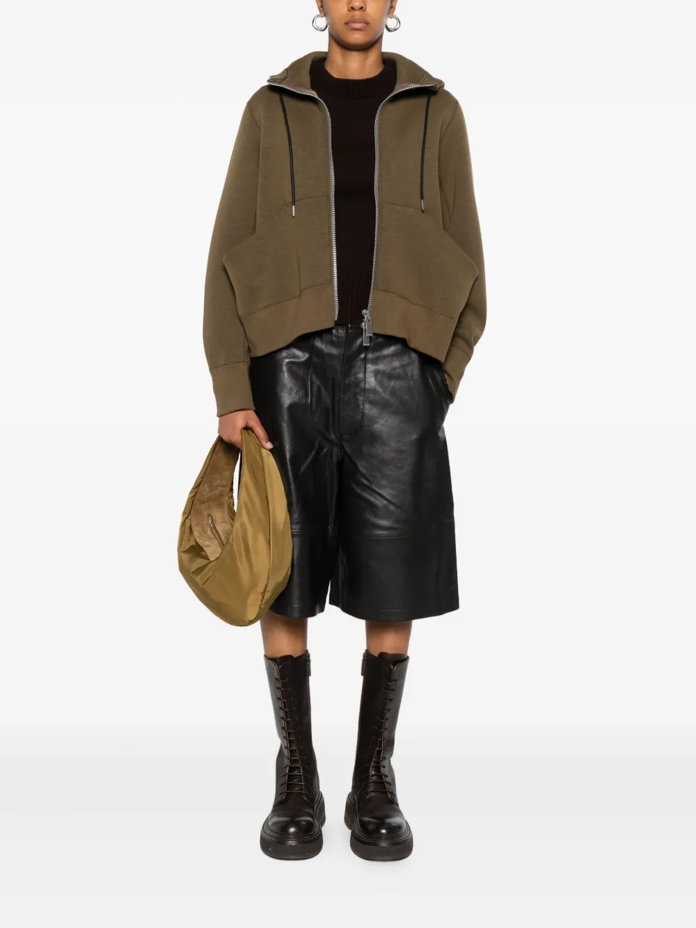 Sacai Hoodie met rits - Groen