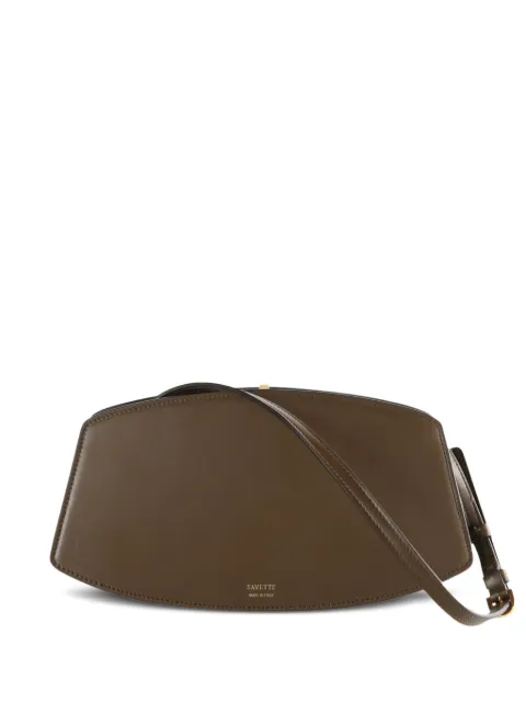 Savette  curved-flap calfskin shoulder bag