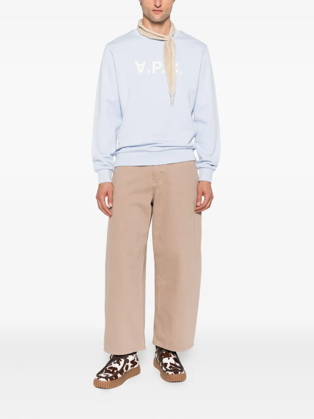 A.P.C. Sweater met logoprint - Blauw