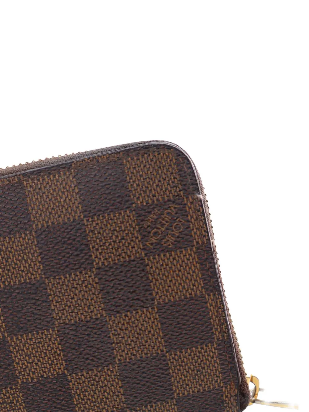 Pre-owned Louis Vuitton 2012 Damier Ebene Zippy Wallet Long Wallets In Brown