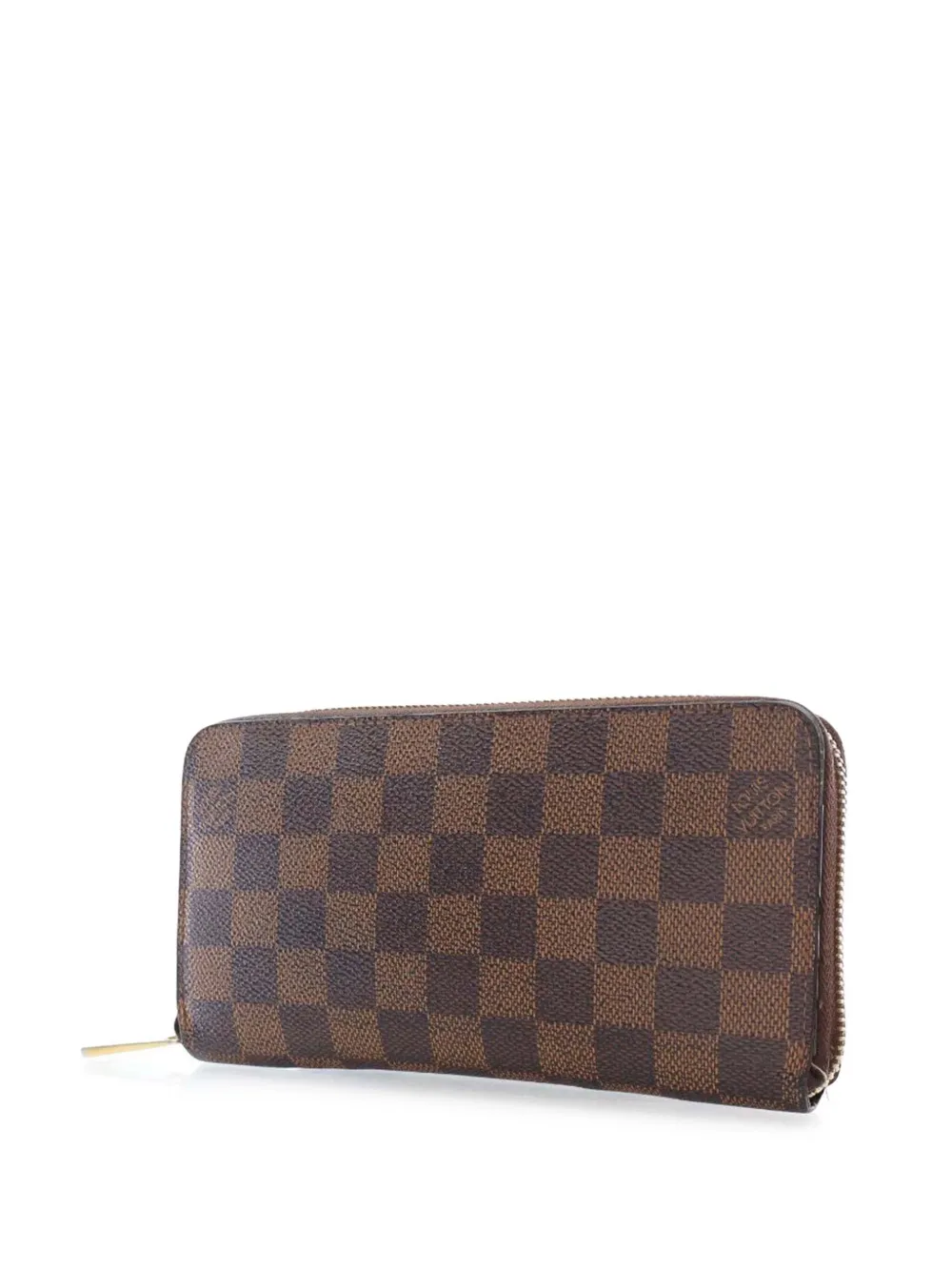 Pre-owned Louis Vuitton 2012 Damier Ebene Zippy Wallet Long Wallets In Brown