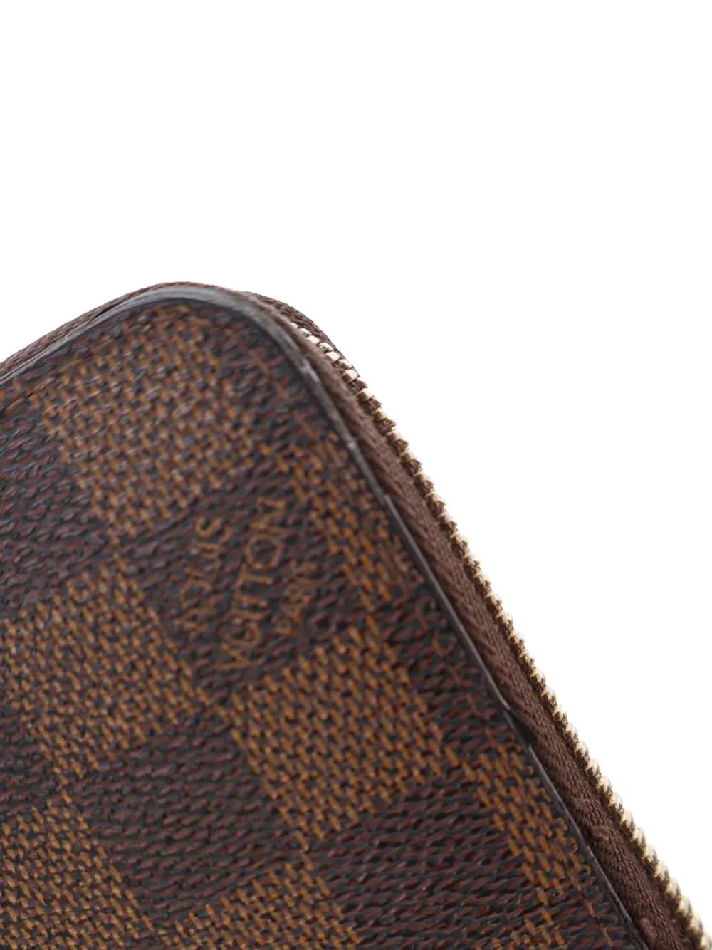 Pre-owned Louis Vuitton 2012 Damier Ebene Zippy Wallet Long Wallets In Brown