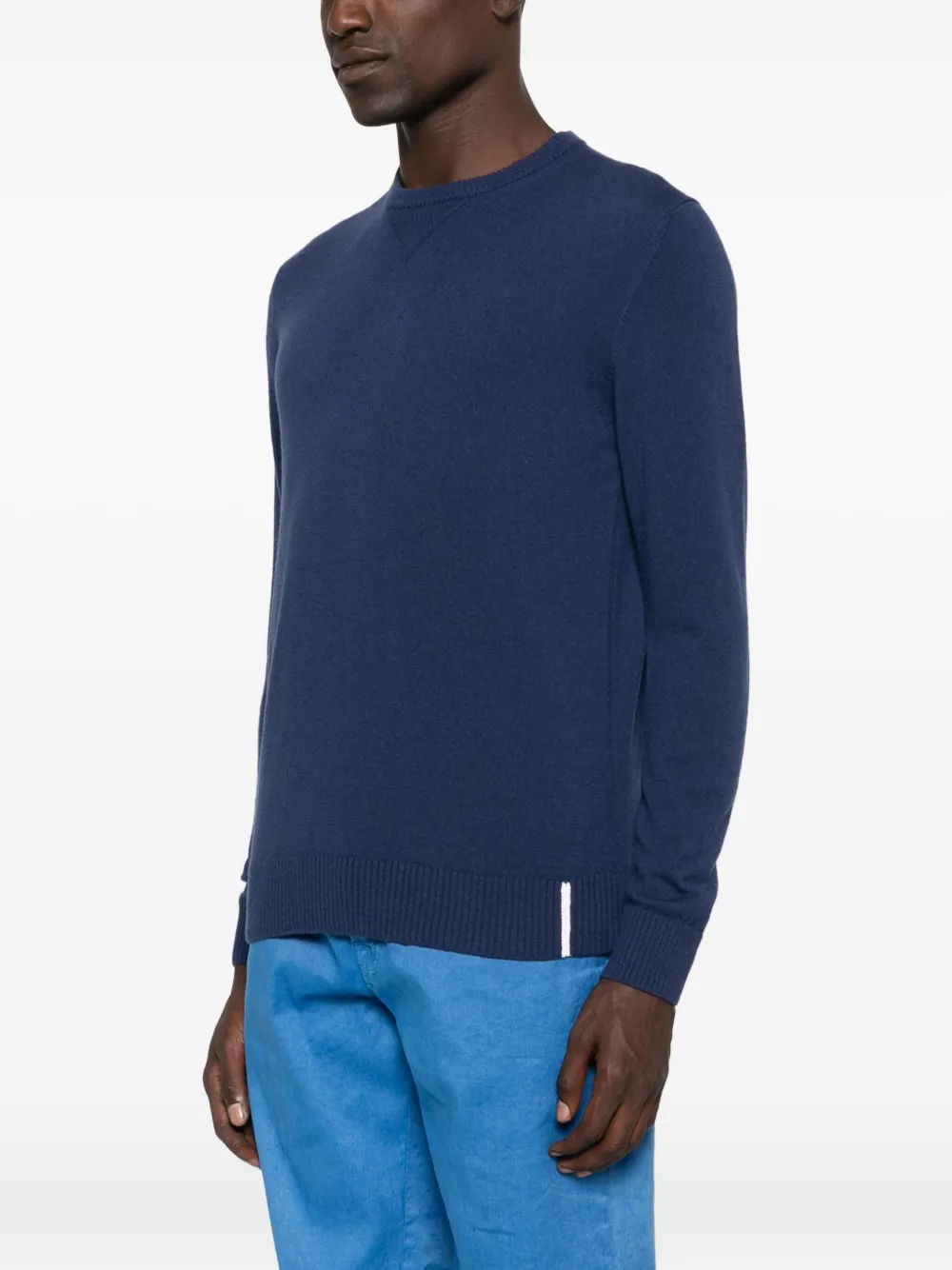 ALPHA STUDIO Wollen trui met ronde hals Blauw