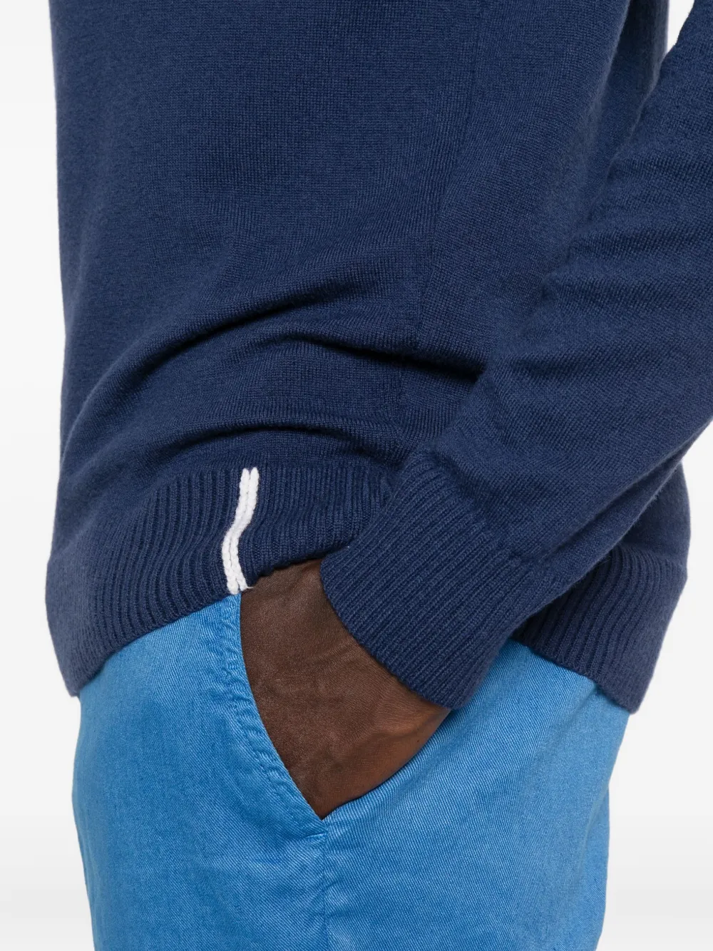 ALPHA STUDIO Wollen trui met ronde hals Blauw