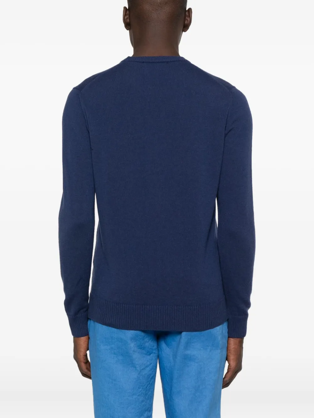 ALPHA STUDIO Wollen trui met ronde hals Blauw
