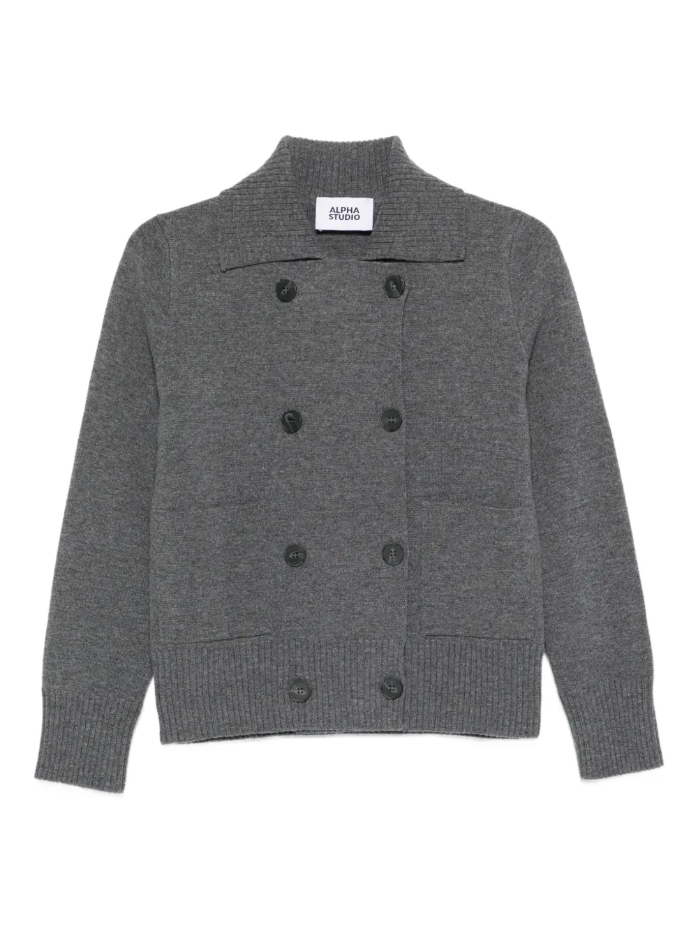 ALPHA STUDIO double-breasted wool cardigan | Grey | Image 1