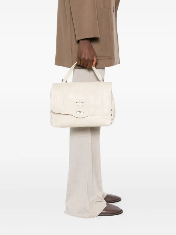 ZANELLAT POSTINA S レディースショルダーバッグ　白／黒 ZANELLATO ザネラート ショルダーバッグ レディース POSTINA S