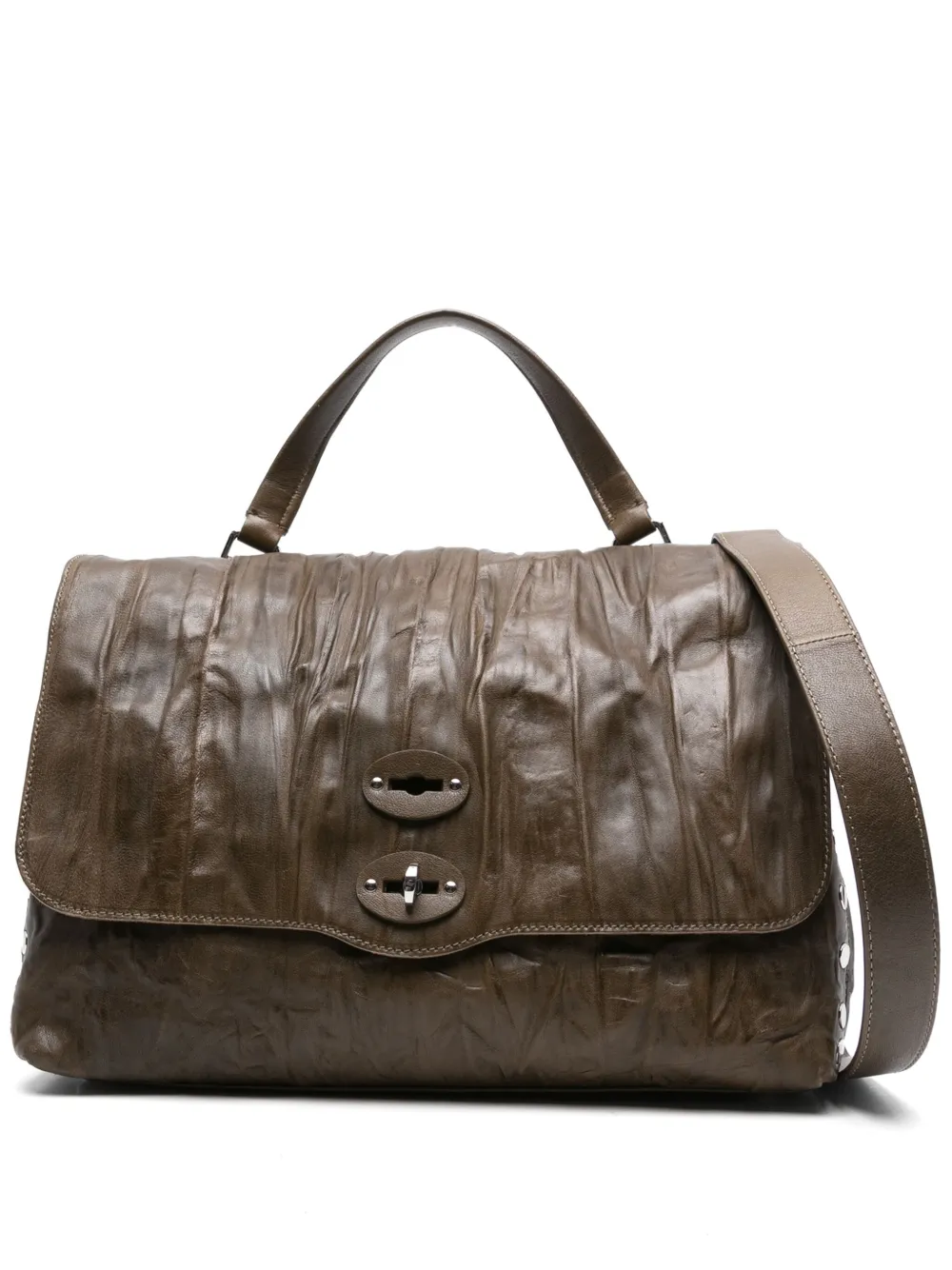 Zanellato Medium Postina leren crossbodytas Groen