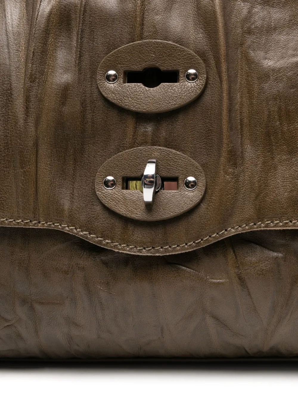 Zanellato Medium Postina leren crossbodytas Groen