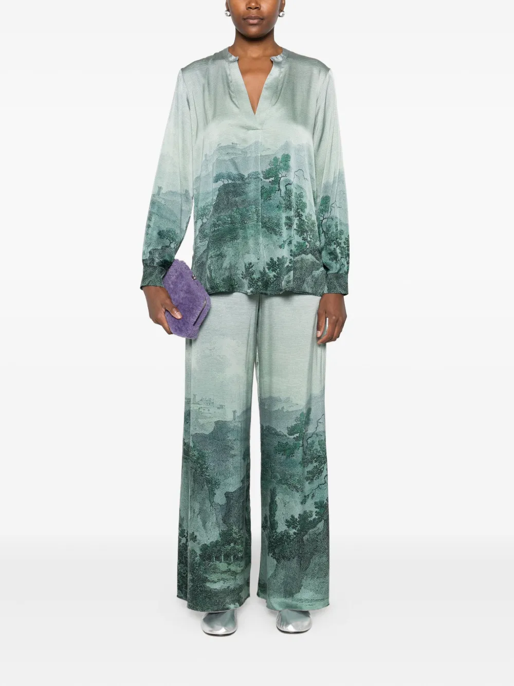 Pierre-Louis Mascia Adastrum top met print - Groen
