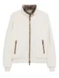 Moorer fur-trimmed zip-front jacket - Neutrals