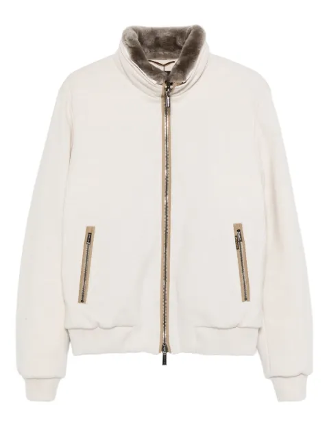 Moorer fur-trimmed zip-front jacket