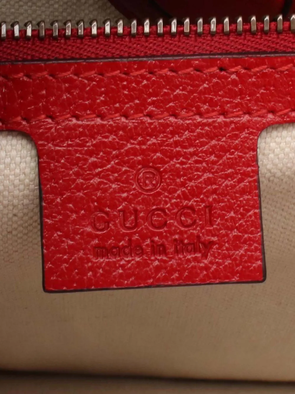 Pre-owned Gucci 2016-2025 Medium Grained Calfskin Animalier Web Satchel In Red